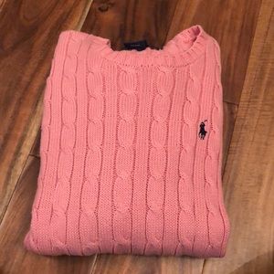 RALPH Lauren pink cable long sleeve sweater
